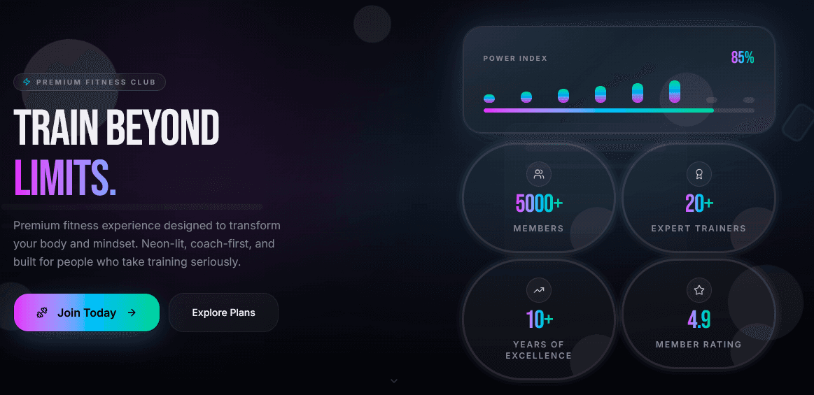 SS Fitness Club product screen